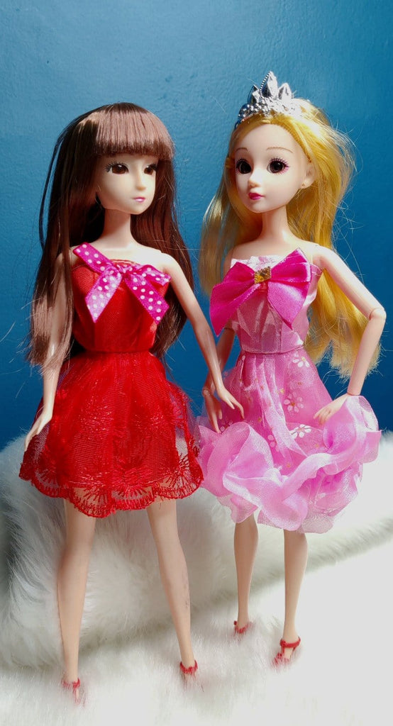 Enchanting Duo: Fashion Doll Set with 2 Dolls and 8 Stunning Outfits Toy KidosPark