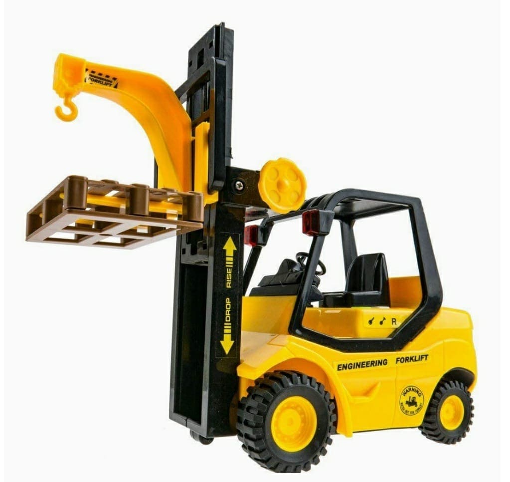 KidosPark Toy 1:16 scale inertia friction powered Fork lift JCB