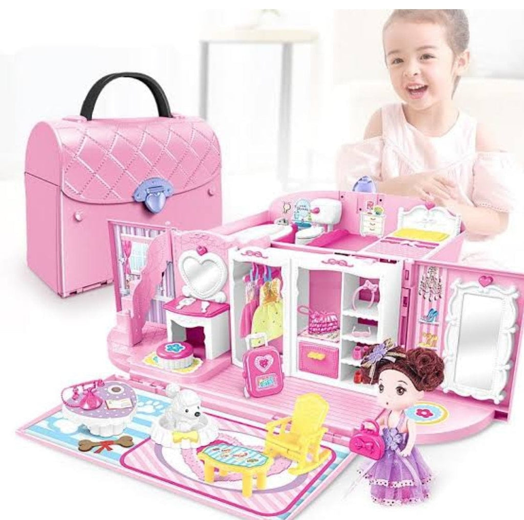 KidosPark TOY Handbag dream doll house with decoration accessories