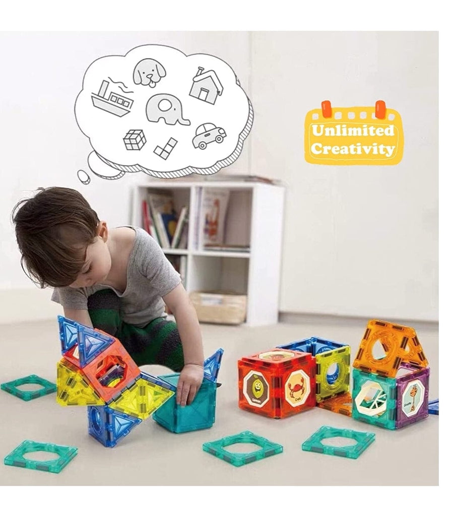 110 Pieces light magna tiles /building blocks/ marble run blocks educational toy for kids/ toddlers - Kidospark