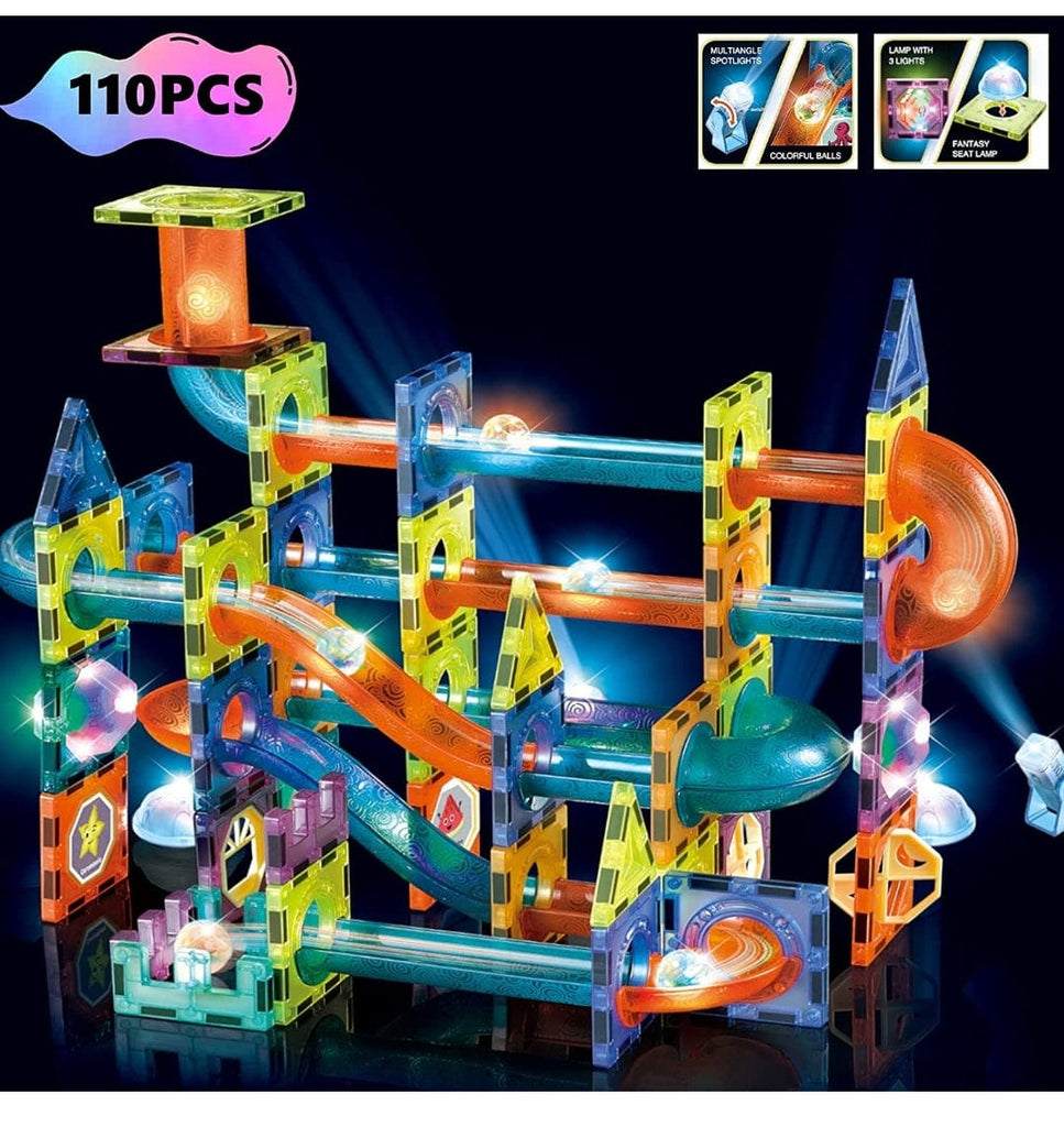 110 Pieces light magna tiles /building blocks/ marble run blocks educational toy for kids/ toddlers blocks KidosPark