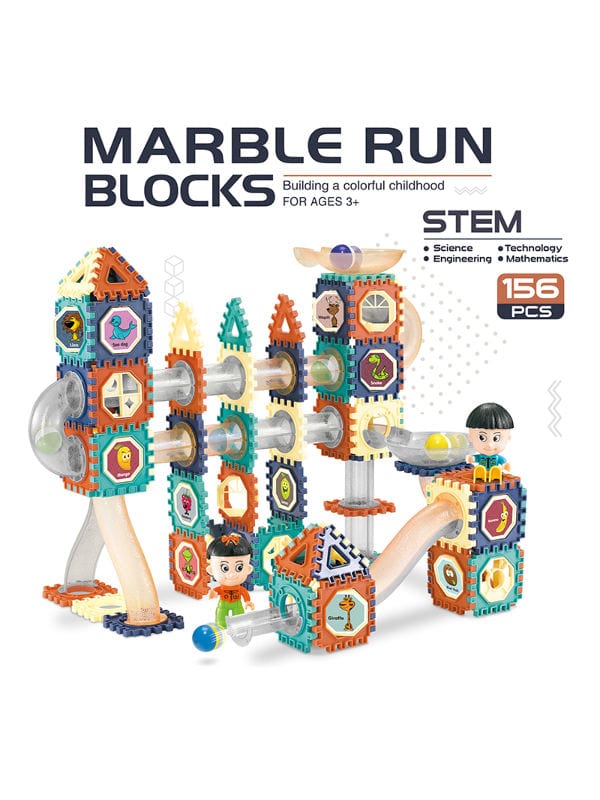 156-Piece Marble Run Blocks: Foster Creativity and Skill-Building for Young Minds - Kidospark