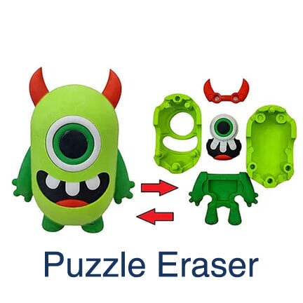 Alien Design puzzle eraser stationery KidosPark