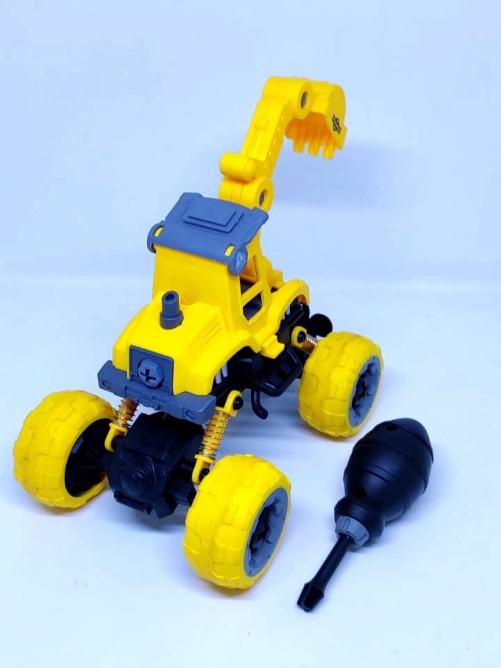 Assemble disassemble construction vehicle DIY crane Cars and Car Tracks KidosPark