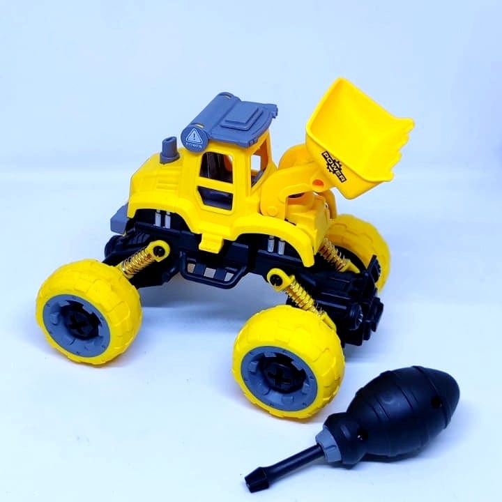 Assemble disassemble construction vehicle DIY Truck Cars and Car Tracks KidosPark