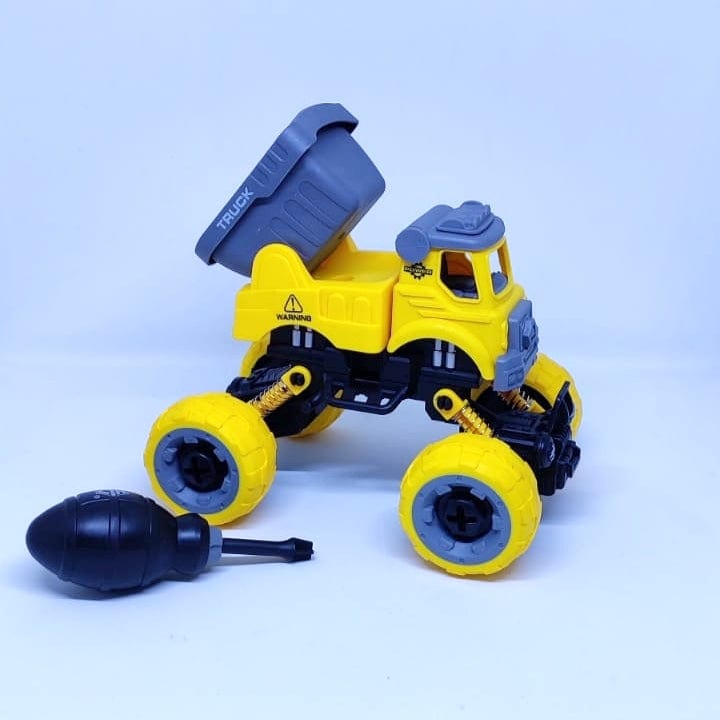 Assemble disassemble construction vehicle DIY Truck Cars and Car Tracks KidosPark