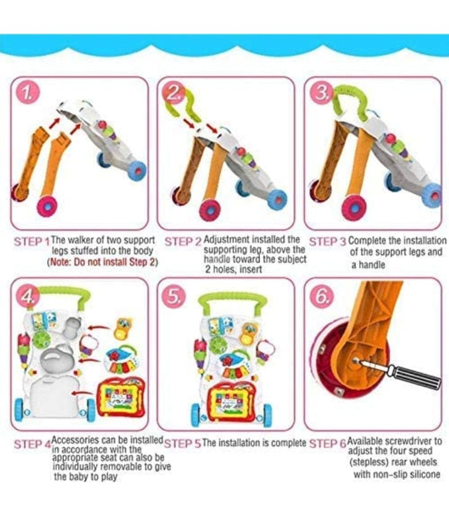 Baby Multi-Functional learning Walker with Musical Rattle Book Toy for Child baby toy KidosPark