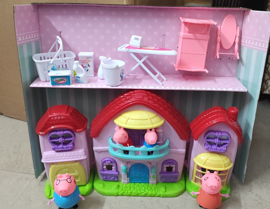 Battery operated Peppa family pink house- Lights and sound Role play toys KidosPark