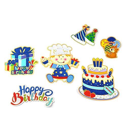 Birthday Boy Theme Party Decor Set: 6 Paper Fans & 3D Strings for Vibrant Celebrations bannner KidosPark