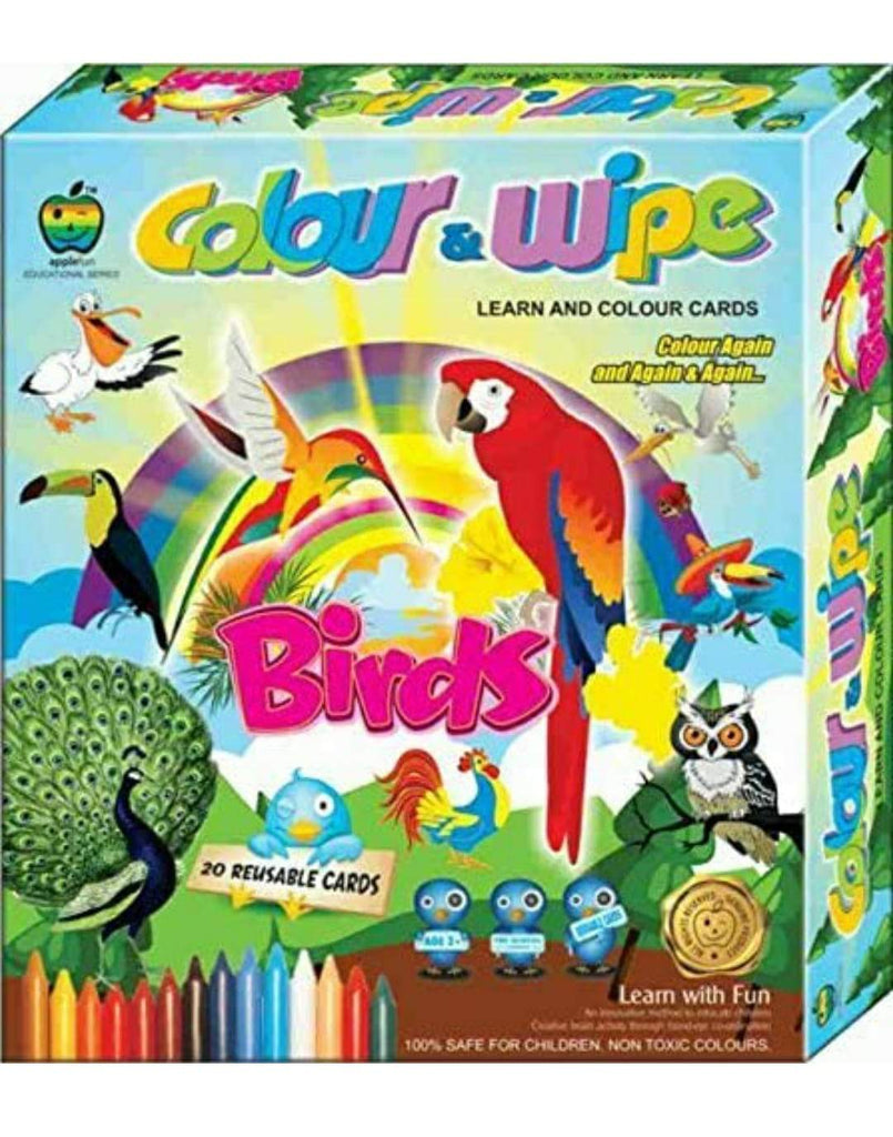 Color and Wipe birds with 20 reusable cards Educational toy KidosPark