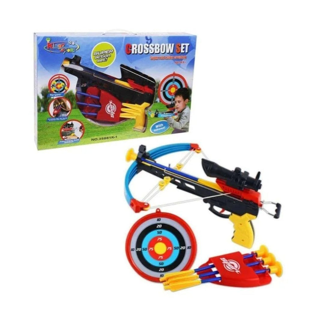 Crossbow shooting toy set with laser targets, crossbow archery simulation with 3 suction arrows and infrared Toy KidosPark