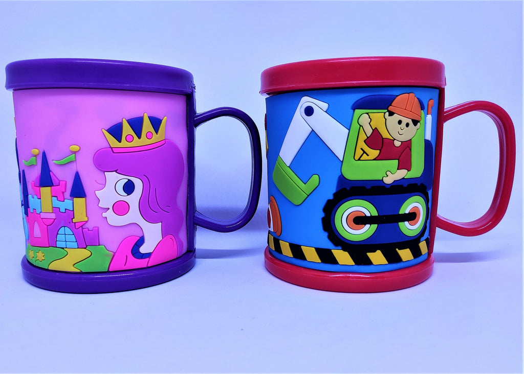 Cute 3D embossed Coffee/ Tea/ Milk multicolored cups - Unicorn, Smiley, Numbers Designs (1 Piece) tableware KidosPark