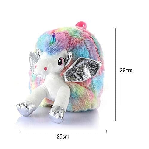 Cute and Stylish 3D unicorn fur backpack for casual/ Picnic purpose Bags and Pouches KidosPark