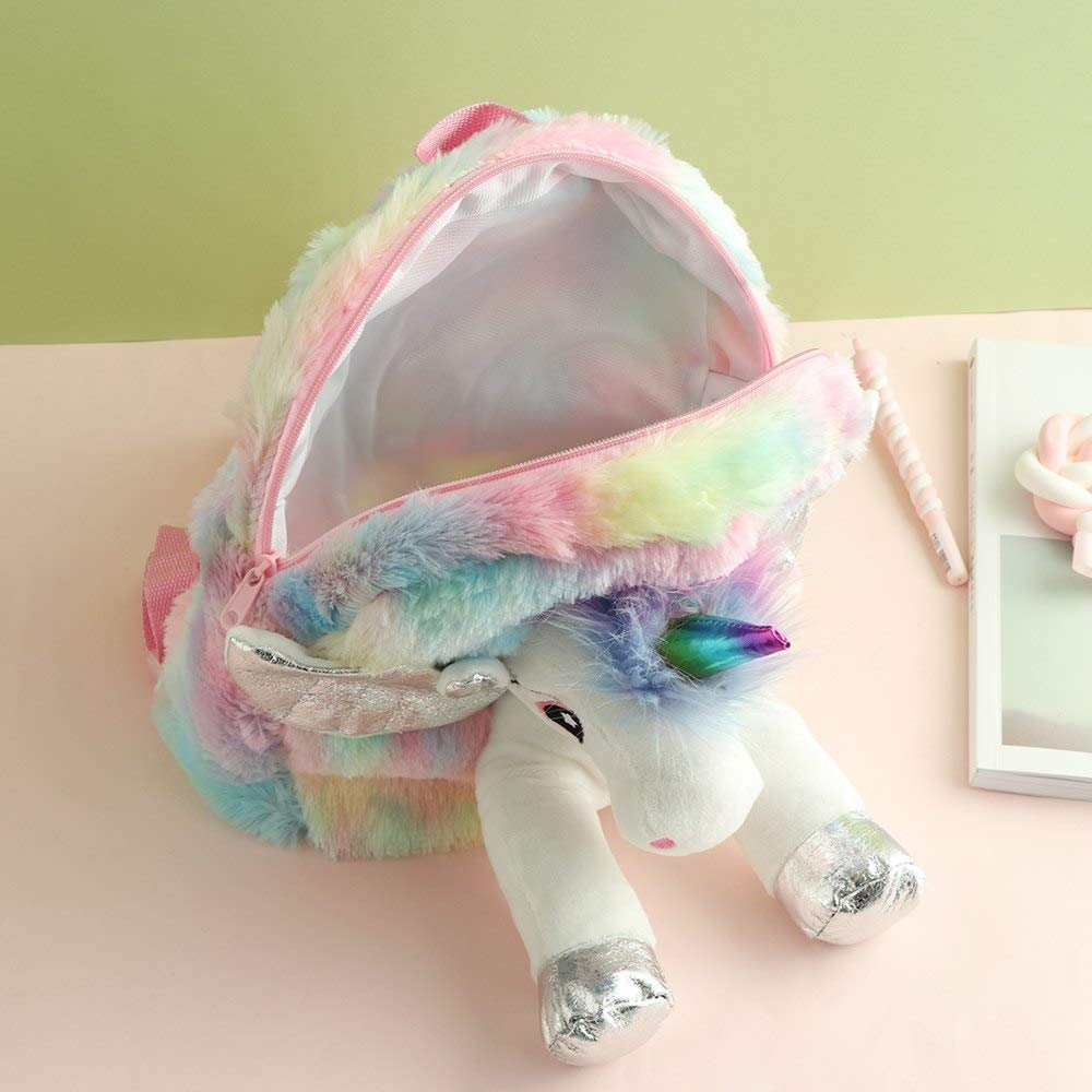 Cute and Stylish 3D unicorn fur backpack for casual/ Picnic purpose Bags and Pouches KidosPark