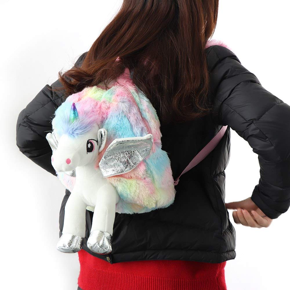 Cute and Stylish 3D unicorn fur backpack for casual/ Picnic purpose Bags and Pouches KidosPark