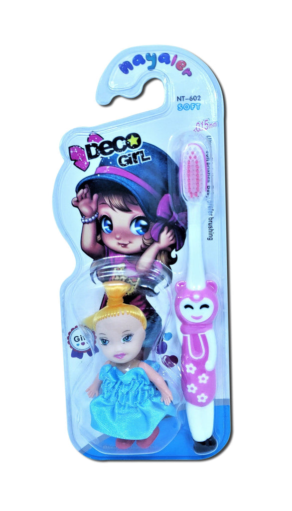 Cute and stylish Doll shaped Tooth Brush for kids with a Doll Tooth Brushes KidosPark