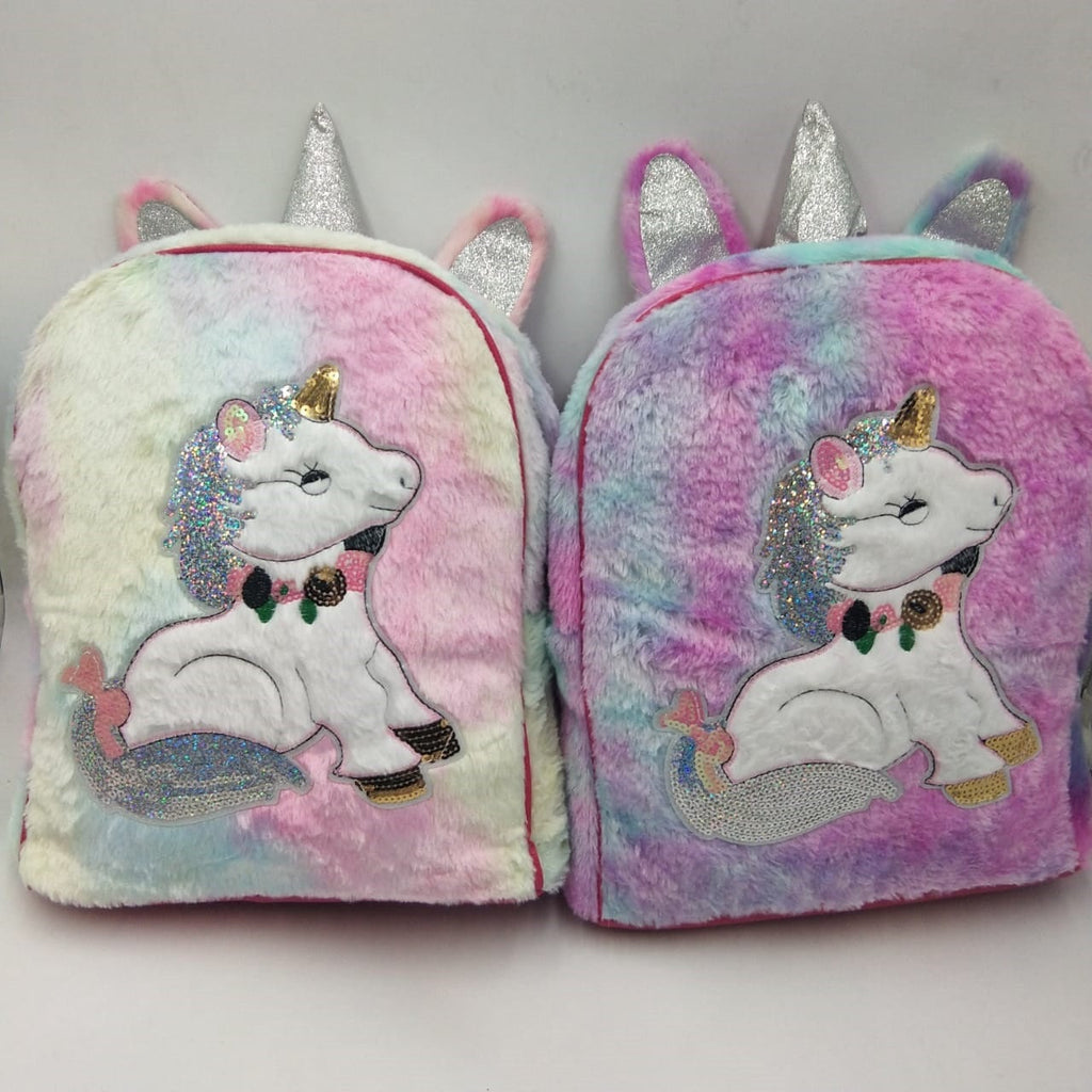 Cute and Stylish unicorn fur backpack for casual/ Picnic purpose Bags and Pouches KidosPark