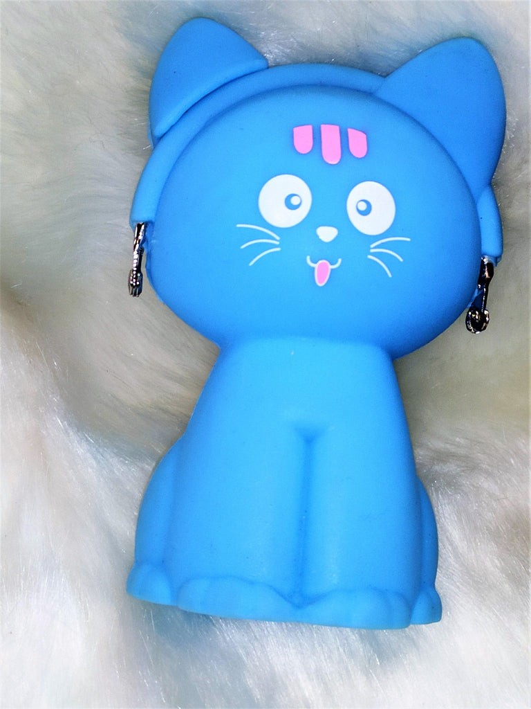 Cute Cat shaped Silicone coin pouch for kids (Single Piece) Bags and Pouches KidosPark