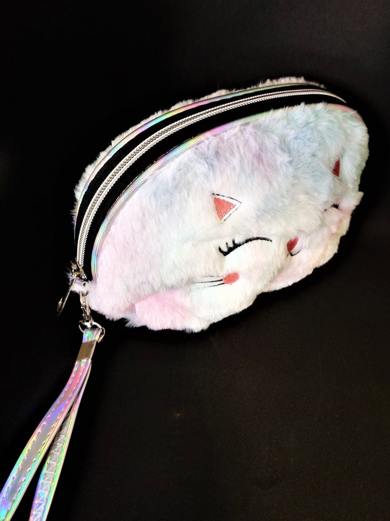 Cute Cat Styled Multipurpose fur pouch/ Make up Pouch/ Stationery pouch Bags and Pouches KidosPark