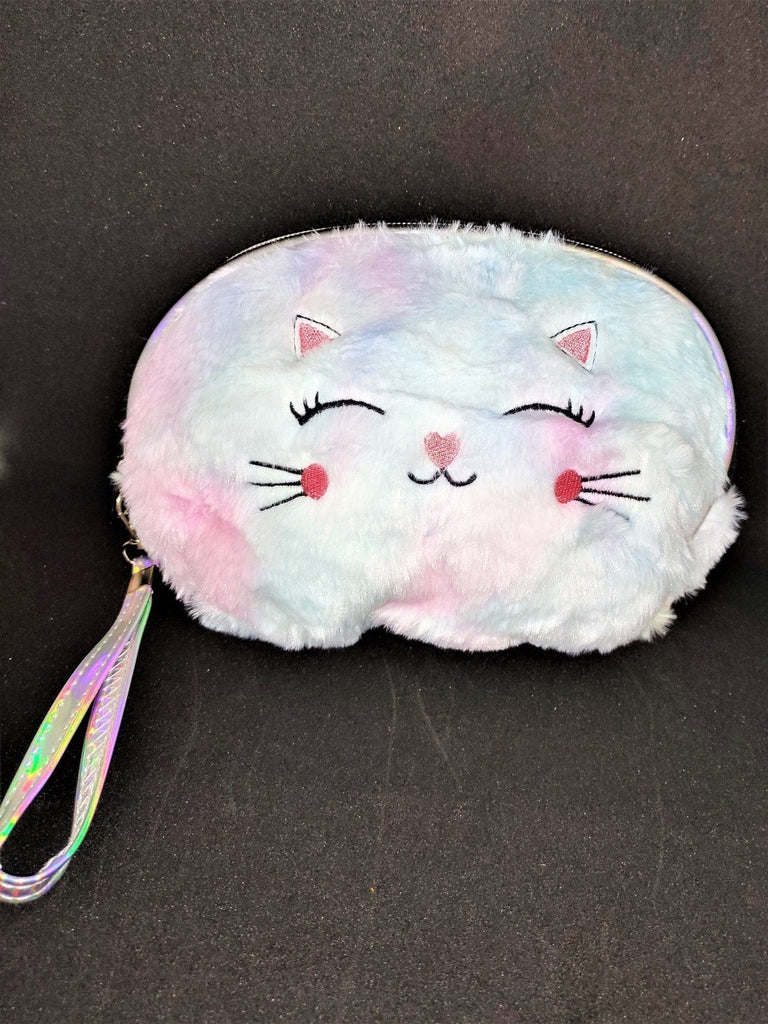 Cute Cat Styled Multipurpose fur pouch/ Make up Pouch/ Stationery pouch Bags and Pouches KidosPark