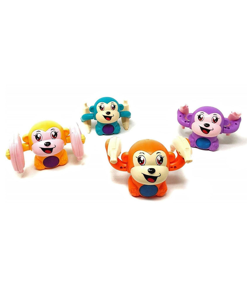 Cute Dancing and spinning monkey with Lights and Sound Effect - Multicolored (Single Piece) Musical Toys KidosPark