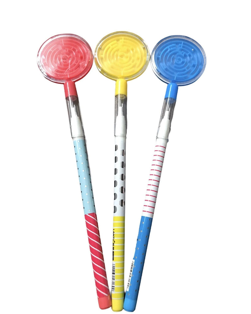 Cute Designer Multicolored Pencil with a game - Pack of 3 stationery KidosPark