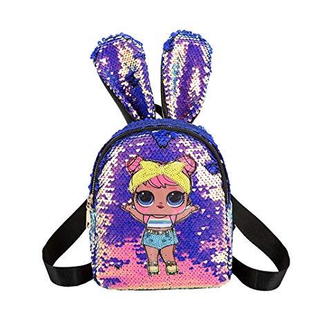Cute Doll print sequinned Picnic/ Casual backpack for Girls Bags and Pouches KidosPark