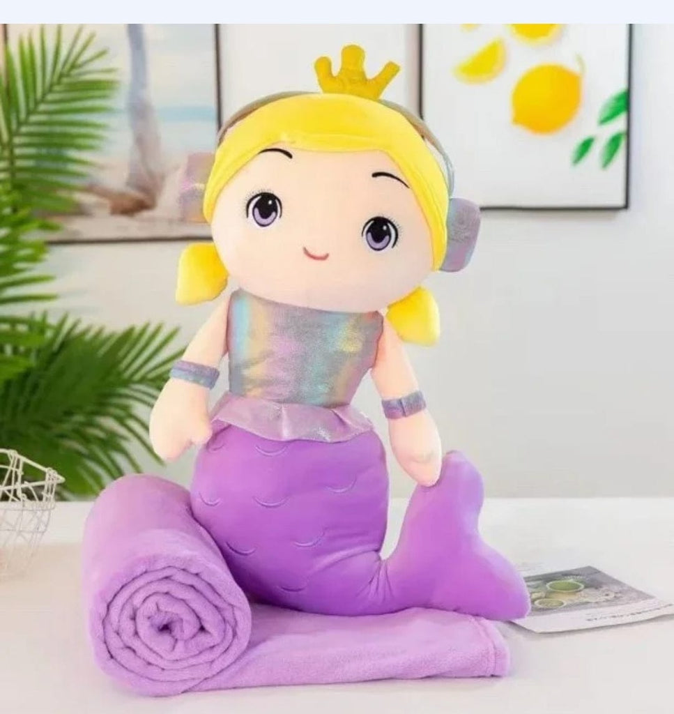 Cute Mermaid plush / Soft toy/ pillow and blanket Dolls and Doll houses KidosPark