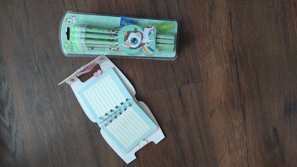 Cute pack of 12 Unicorn pencils and mini unicorn diary Diary KidosPark