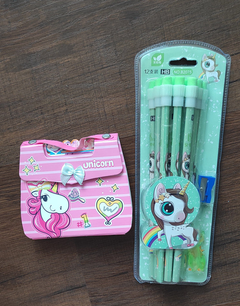 Cute pack of 12 Unicorn pencils and mini unicorn diary Diary KidosPark