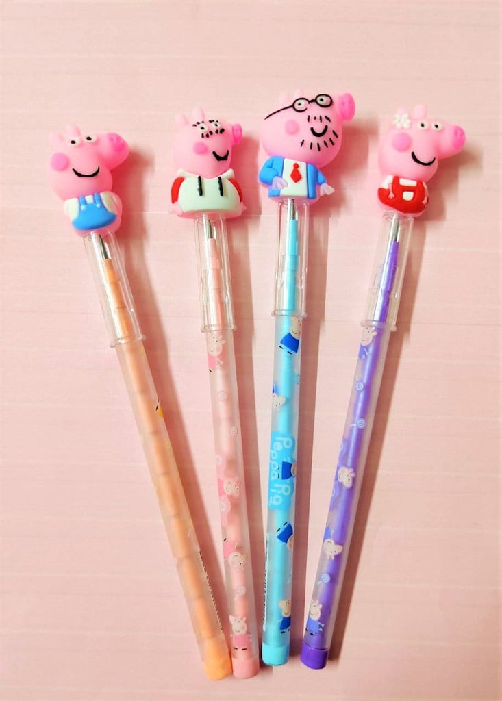 Cute Peppa Pig family pencil - Set of 4 stationery KidosPark