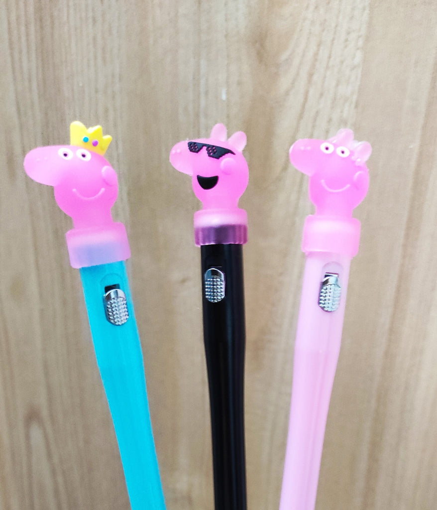 Cute peppa Styled LED Pen for kids - Pack of 3 pens stationery KidosPark