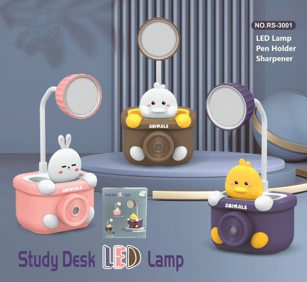 Cute Rechargeable Mini LED Table Lamp with In-Built Sharpener and Pen/Pencil Holder Lamp KidosPark