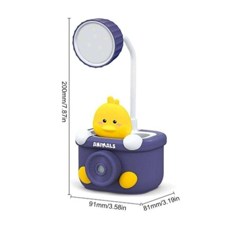 Cute Rechargeable Mini LED Table Lamp with In-Built Sharpener and Pen/Pencil Holder Lamp KidosPark