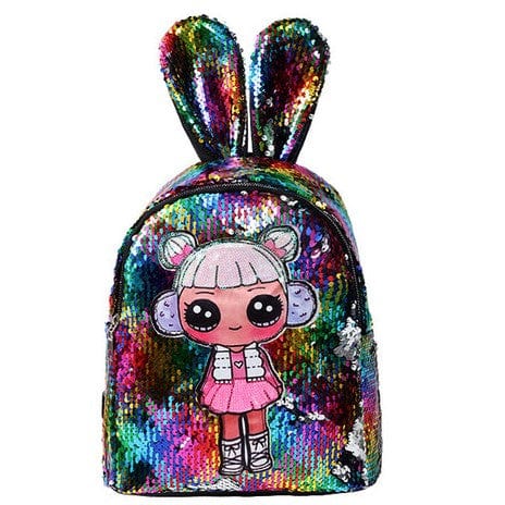 Cute sequinned backpack with LED lights for girls Bags and Pouches KidosPark