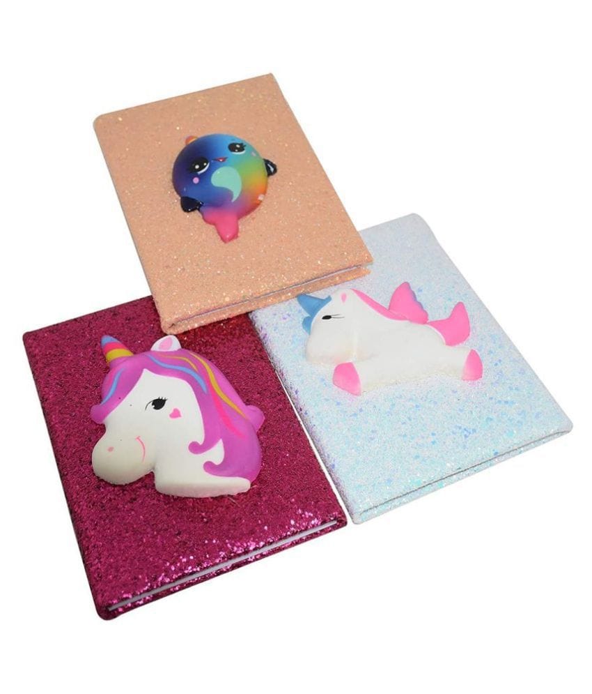 Cute Squishy Unicorn glitter Diary/ Notebook Diary KidosPark