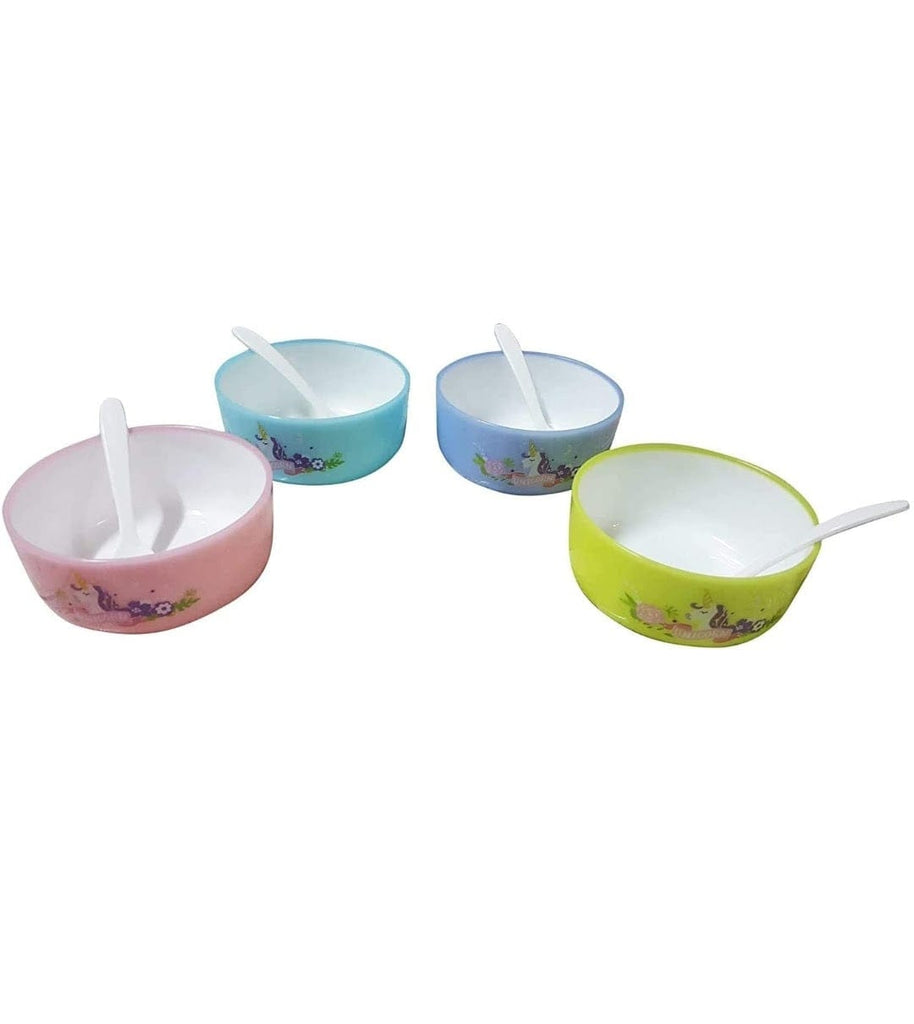 Cute unicorn multicolored bowl set for kids with spoons tableware KidosPark