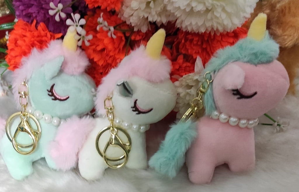 Cute Unicorn plush key chain/ Bag accessory/ Car decor Keychain KidosPark