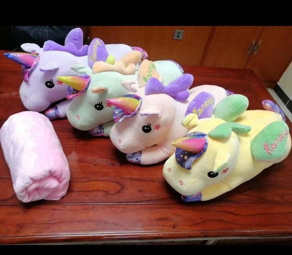 Cute Unicorn plush / Soft toy/ pillow and blanket Dolls and Doll houses KidosPark