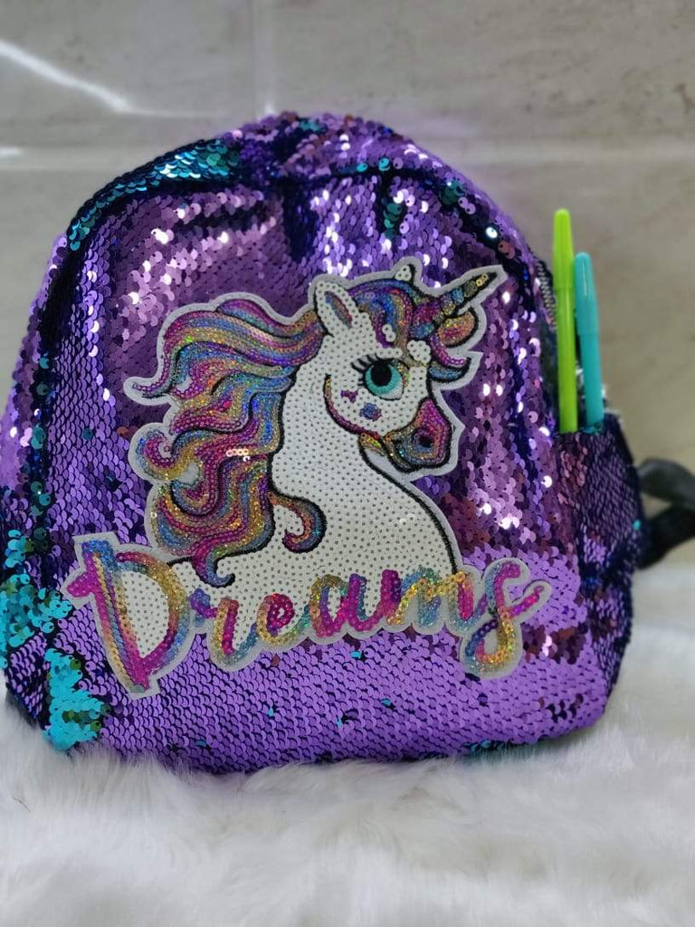 Cute Unicorn sequinned full size backpack for kids/ Picnic bags/ casual bags Bags and Pouches KidosPark