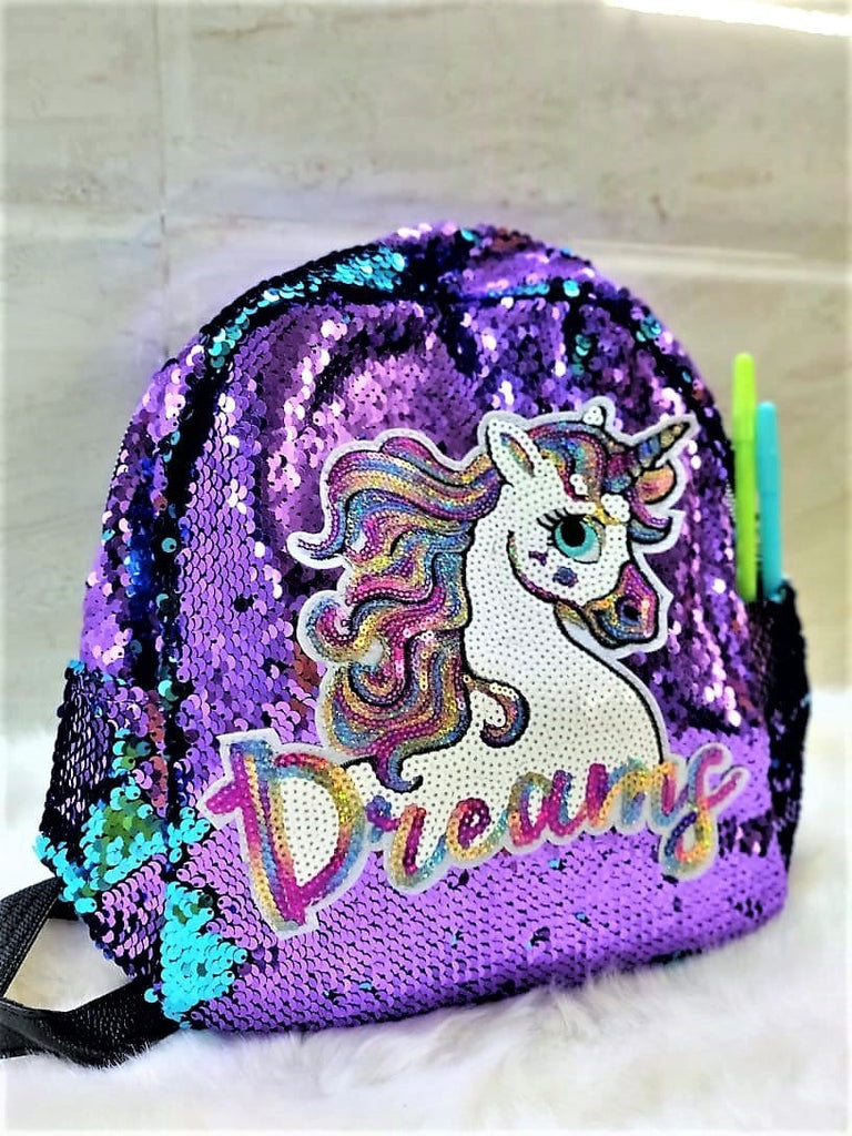 Cute Unicorn sequinned full size backpack for kids/ Picnic bags/ casual bags Bags and Pouches KidosPark