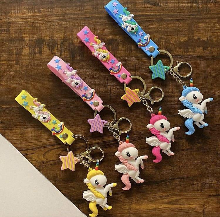 Cute Unicorn Silicone key chain/ Bag accessory/ Car decor ( Single Piece) Keychain KidosPark