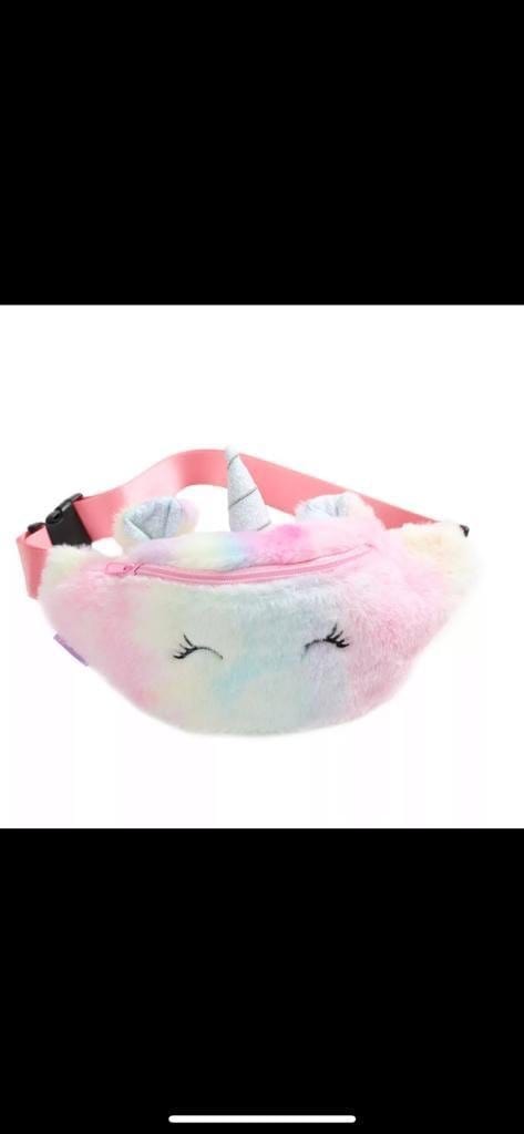 Cute unicorn Styled Multipurpose fur pouch/ Make up Pouch/ Sling bag/ waist pouch Bags and Pouches KidosPark