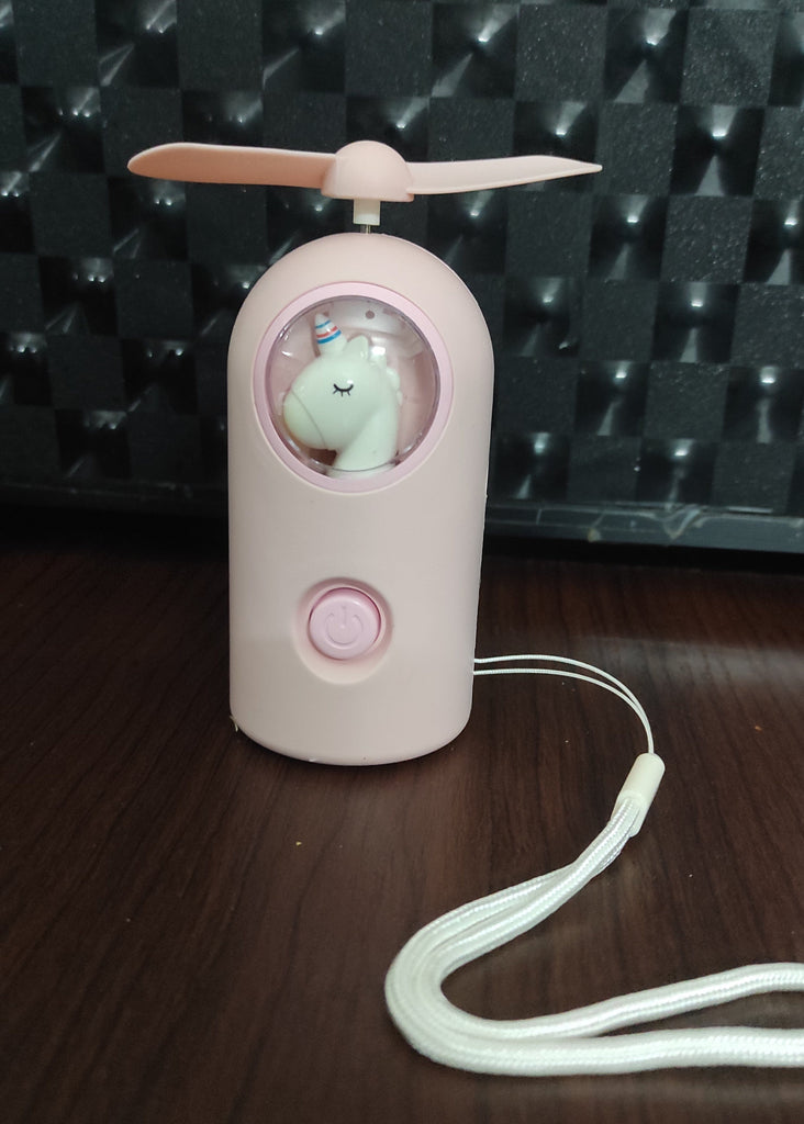 Cute unicorn table lamp with mini fan Lamp KidosPark