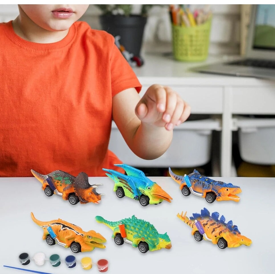 Dino-Car Creative Paint Kit: Unleash Imaginative Racing Fun! Kidospark