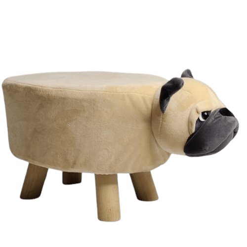 Dog/ Pug designed soft fur stool for kids room decor Stool KidosPark