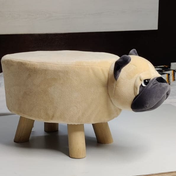 Dog/ Pug designed soft fur stool for kids room decor Stool KidosPark