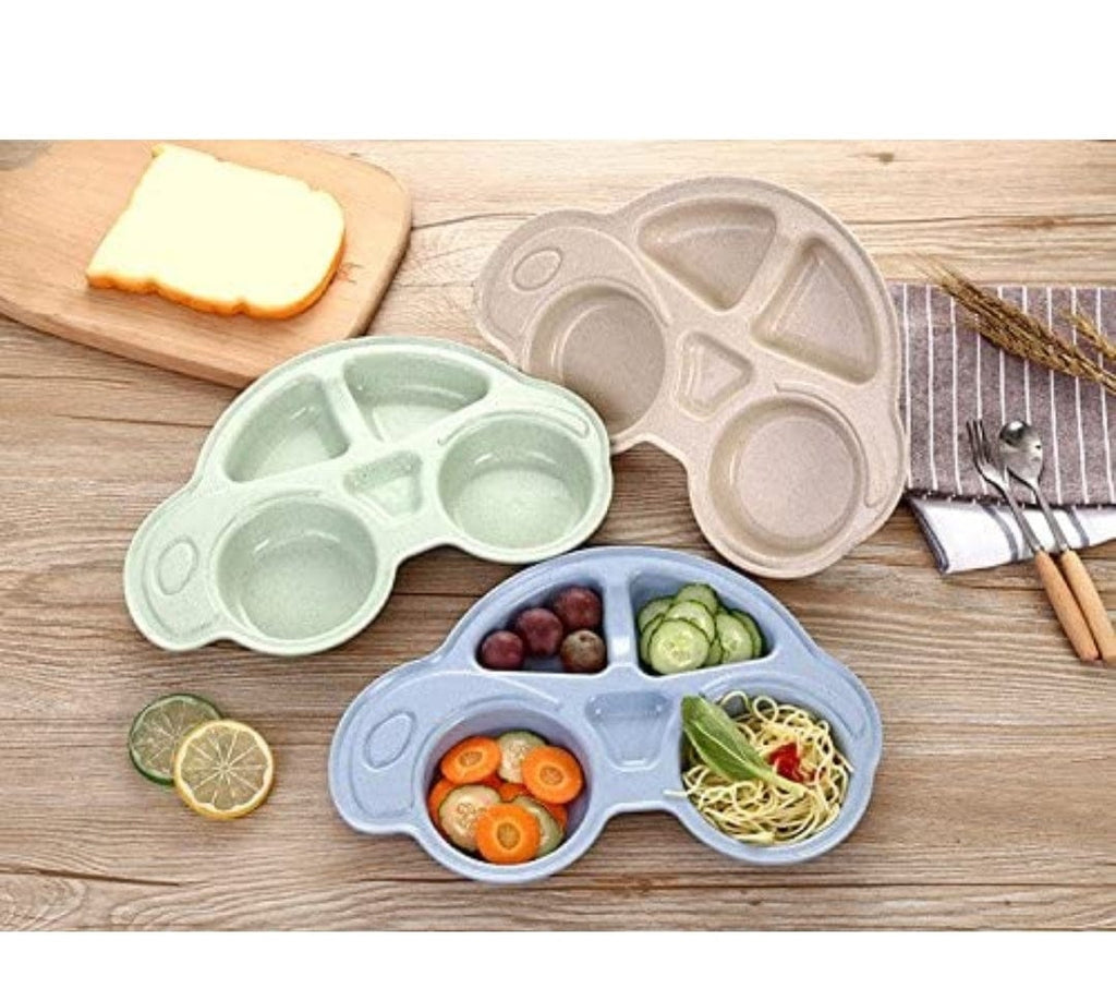 Eco-Friendly Wheat Straw Kids' Dining Set with Car Theme tableware KidosPark