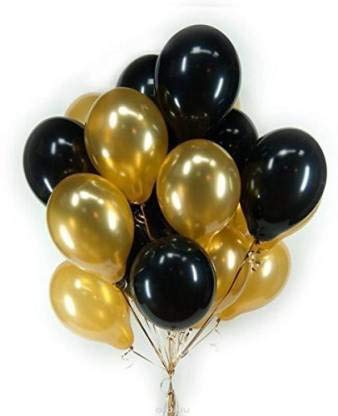 Elevate Your Celebration with 50-Piece Golden and Black Metallic Latex Balloon Set Balloons KidosPark