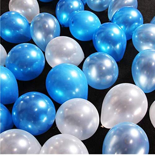 Elevate Your Celebrations with 50-Piece Blue and White Metallic Latex Balloon Set - Ideal for Stunning Party Decorations | 12-Inch Size Balloons KidosPark